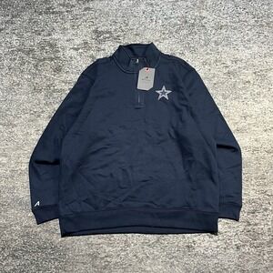 NEW Dallas Cowboys Long Sleeve Mens XL Blue 1/4 Zip Pullover Antigua NFL